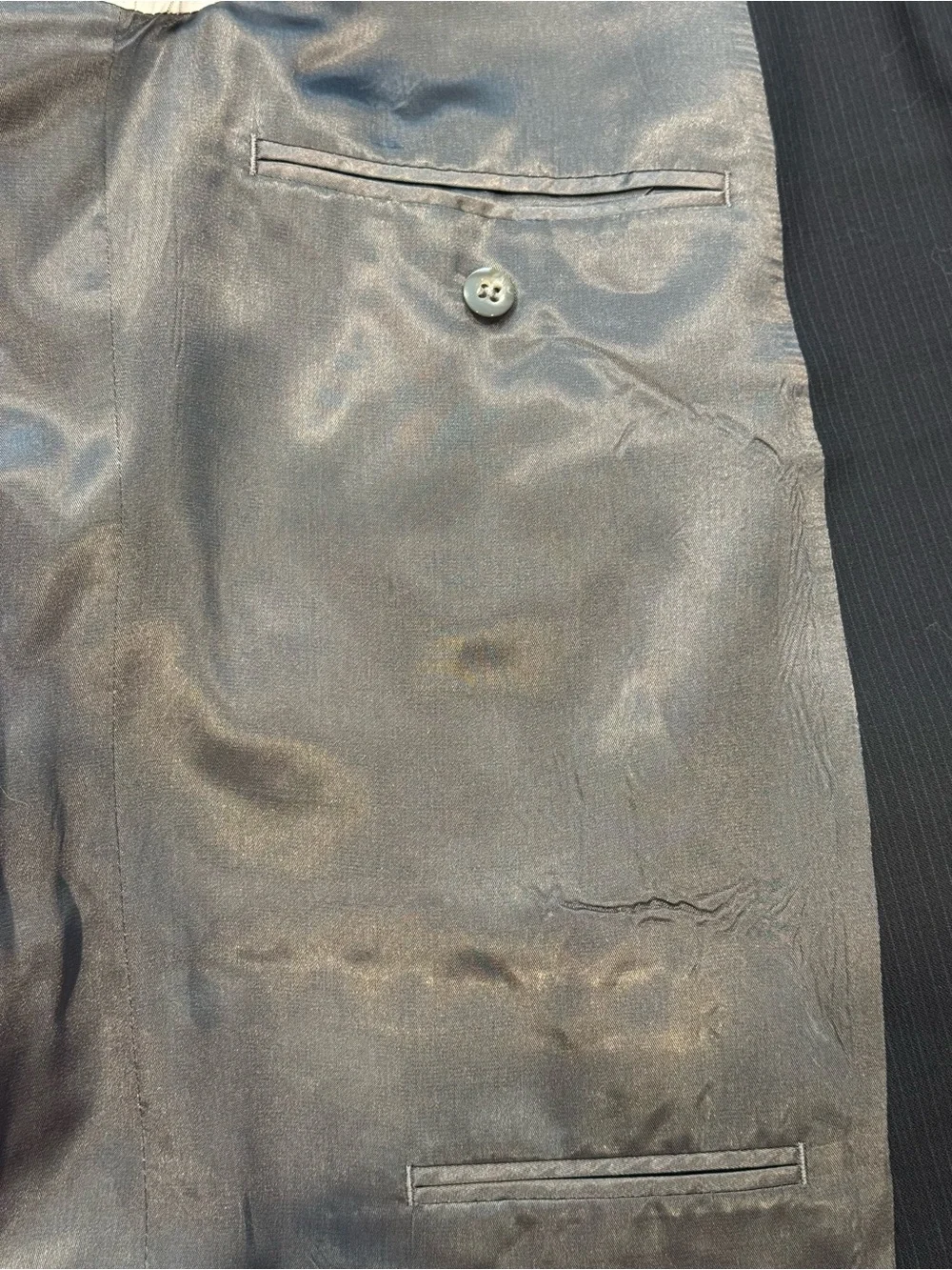Kenneth Cole New York Gray Pinstripe 100% Wool 2-Button Suit Jacket 44R
